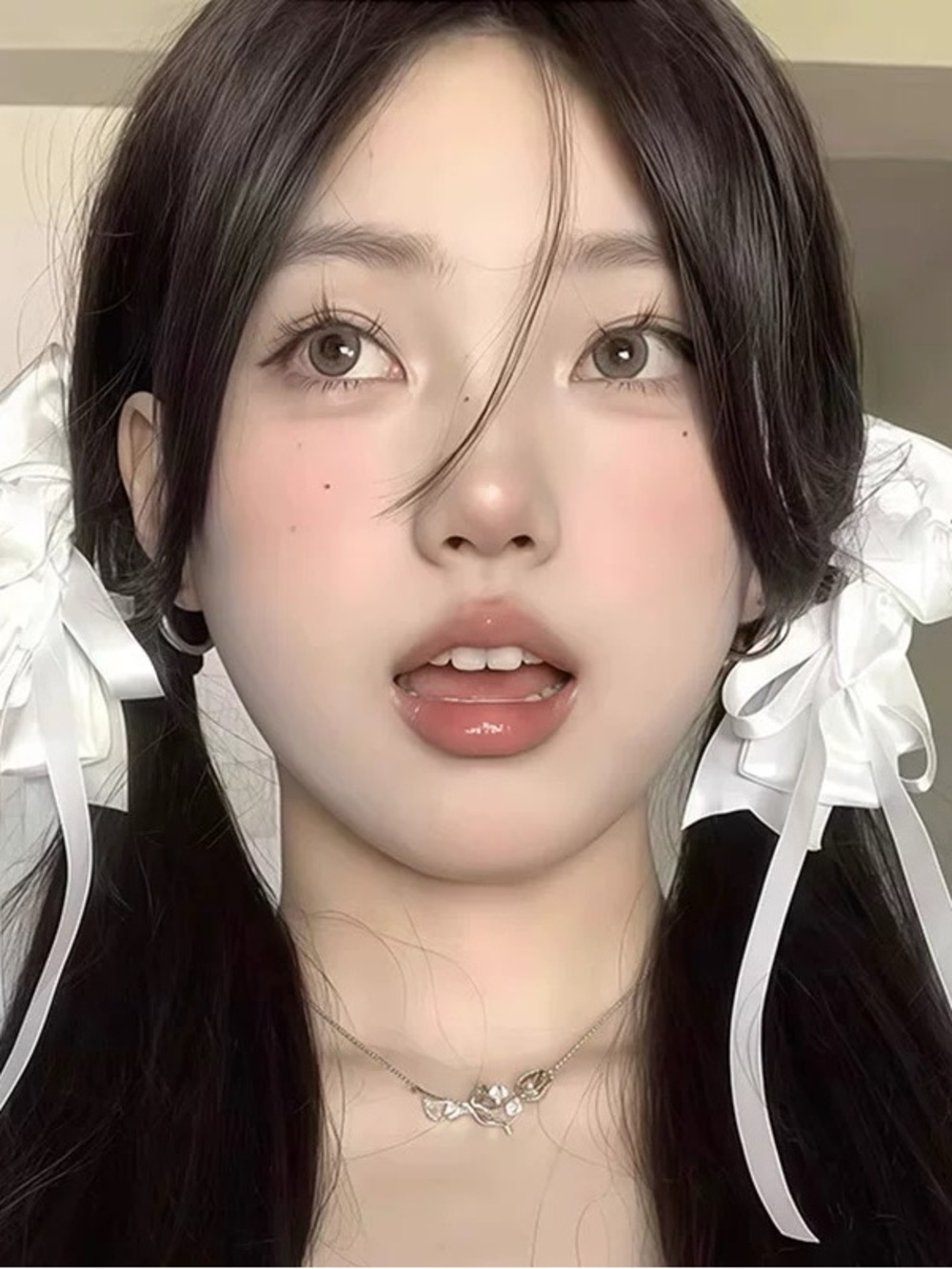 White Ribbon Bow Hair Clips Set of 2 | Cute Coquette Side Hair Bows